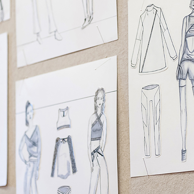 Drawings of clothes.