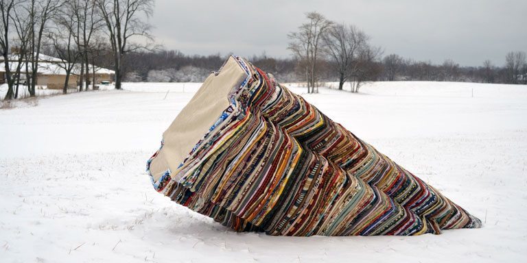 A sculpture in the snow.
