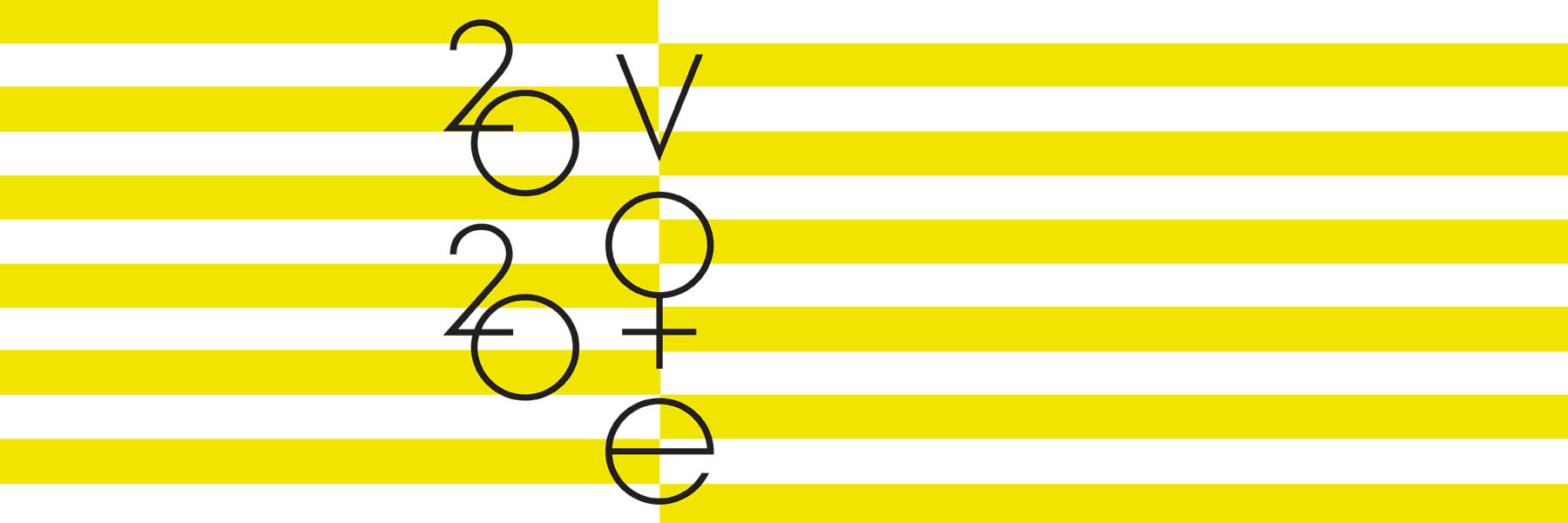A striped yellow and white background with the words: 2020 Vote.