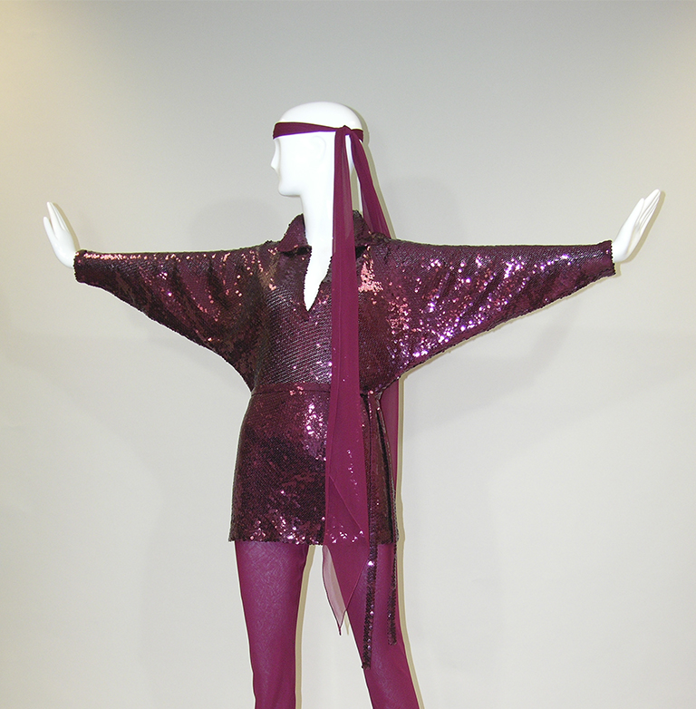 Mannequin wearing a disco outfit